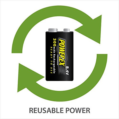 Powerex Precharged 8.4V Rechargeable Low Self Discharge NiMH Battery (MHR84VP) - size: 1 Count (Pack of 1), style: 8.4V