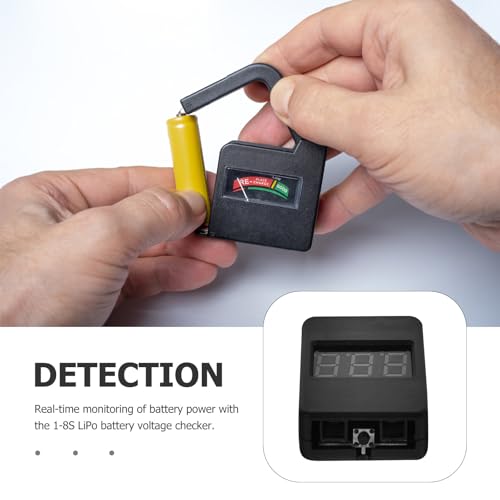 Lithium Battery Capacity Checker with Low Voltage Alarm 1-8s Lipo Battery Voltage Tester Digital LCD Backlight for Rc Model Aircraft
