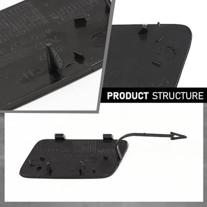 LQI Front Bumper Tow Hook Eye Cover Cap Black 4F0807441F | Compatible with Audi A6 3.0L V6/4.2L V8 A/T Quattro Avant Wagon Base 2009-2010 - size: Front | Fit Audi A6 2009-2010