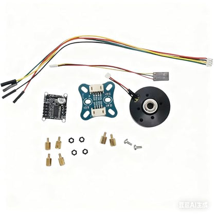 2804 Brushless Outrunner Hollow Shaft DC Motor Kit with AS5600 Magnetic Encoder & SimpleFOC Mini Driver Board for Gimbal Drones | Brushless DC Outrunner with Hollow Shaft, 300 g·cm Torque, SimpleFOC Mini Driver for Gimbal Drones