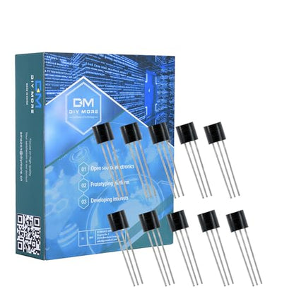 10pcs DS18B20 18B20 TO-92 3 Pins Wire Digital Thermometer Temperature IC Sensor - color: Black