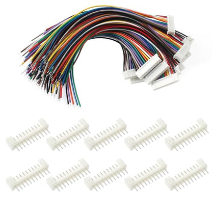40Pcs Jst 2.0 Ph 11 Pin Connector Plug,Include 20pcs Mini 11 Pin Jst Ph2.0 Connector Plug Female with 150mm Cable Wire & 20pcs Male Micro Jst Ph2.0mm 11 Pin Connector Kit - size: Jst-2.0-Ph-11Pin-20pcs