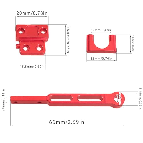 Metal Rear Axle Shock Link Rod Leaf Spring Upgrade Link Suitable for Mangniu 1/12 MN82 MN82S MN82PRO 1/12 Scale RC Climbing Car (Red) - color: Red