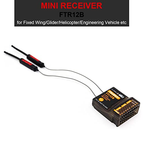 HTLNUZD Flysky FTr12B 12 Channel 2.4ghz Dual Antenna PWM PPM i.Bus S.Bus Receiver, Adaptation PL18 NB4 NB4 Lite AFHDS3 Transmitter for Rc Airplaner Engineering Vehicle