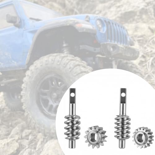 2 Set 2/13T & 2/16T Axle Overdrive Worm Gear Sets Suitable for 1/30 Axial SCX30, Stainless Steel Front & Rear Axle Upgrade Parts Performance Enhancement Kit for 1/30 RC Rock Crawler