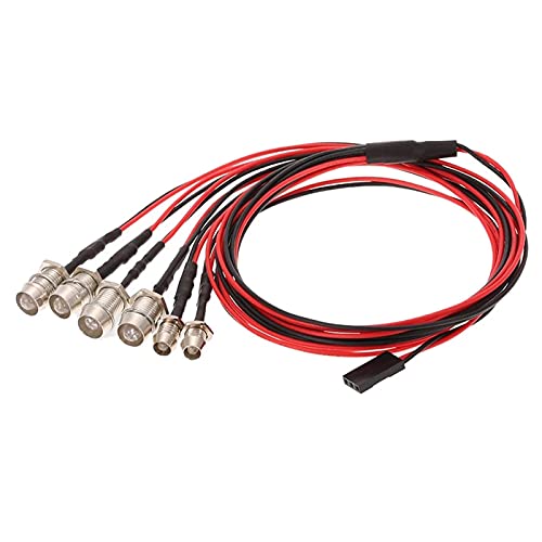 6 LED RC Car Light Kit, White Headlight Red Taillight Yellow Turn Signal Light for 1/10 1/8 RC Models TRX4 D90 SCX10 RC Car Truck Lighting (Red, White & Blue) - color: Red, White & Blue