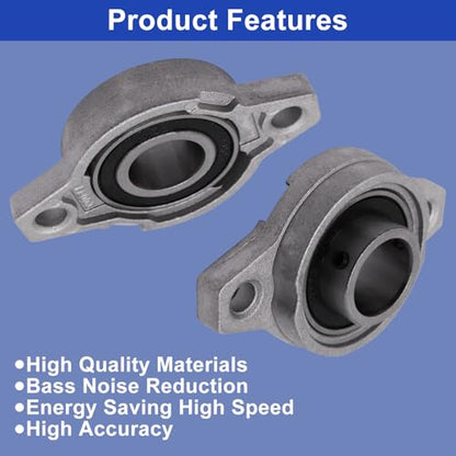 11/16 inch Pillow Block Bearing 4Pcs, 17mm ID Mounted Pillow Block Bearings, Zinc Alloy Steel Mounted Flange Bearing, Self Alignment, KFL003 - size: 11/16"(KFL003)