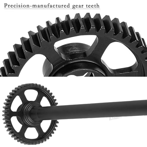 RC 45T Spur Gear Slipper Clutch/Center Slider Driveshaft Upgrades Part for 1/16 Mini Maxx 4WD RTR Brushless Monster Truck (#107154-1),#45 Steel Transmission Gears Spur Gear,Black - color: Black-(upgrades Part）