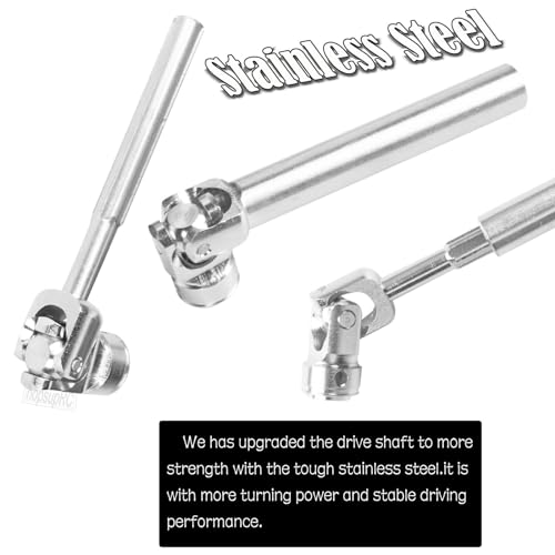 Drive Shaft 85-122MM &115-176MM Upgrades Part for 1/10 Axia 1 SCX10 SCX10 II 90046 SCX10 III AXI03007 TRX4 D90 RC Crawler,Universal Driveshaft,Steel Full Metal Axles,2PCS,Silver - style: silver/85-122mm&115-176mm