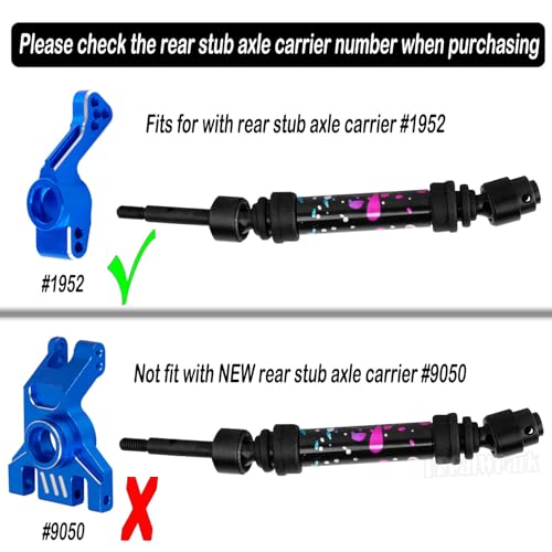 Drive Shaft Axles Upgrades Part for 1/10 Slash VXL 4X4 4WD Rustler VXL 4X4 4WD Stampede VXL 4X4 4WD,RC Steel #45 Front & Rear 4Pcs Driveshafts CVD w/Hex Hops Up,Colorful(Pink Blue Tone) - color: Colorful(pink Blue Tone) - (Axles)