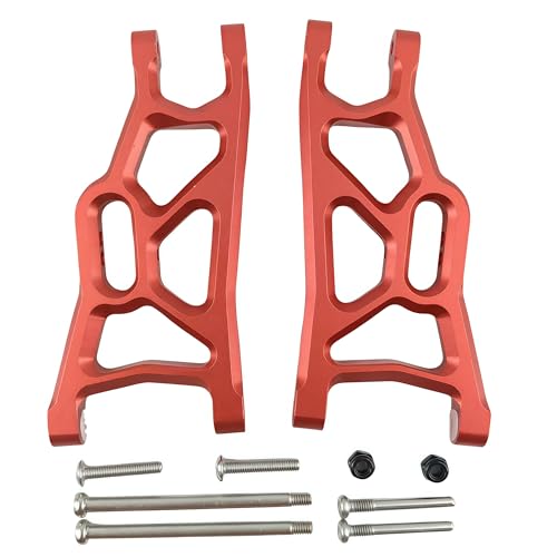 Aluminum Front Lower Suspension Arms for 1/10 Slash 2WD RC Car (Red) | 3631,A-Arms,CNC Machined,Heavy Duty,High Strength,Precision Fit,Wear Resistant,Durable,RC Upgrade Parts - color: Red