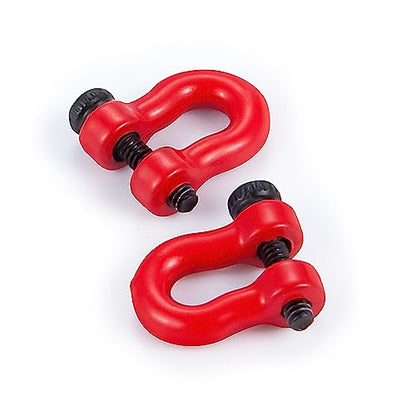 2Pairs Aluminum Tow Hooks D-Ring Hitch Tow Shackles | For TRX4M 1/18 Bronco Defender, RC Crawler Car