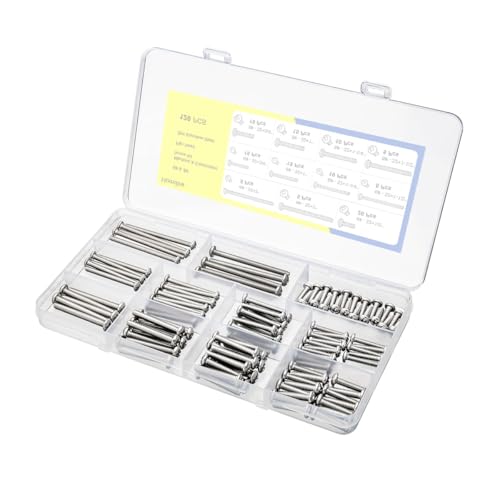 120pcs Machine Screws, #6-32#8-32 Electrical Screw Kit | 304 Stainless Steel, Phillips Pan Head Replacement Machine Screws for Outlet, Panel, Furniture, DIY Projects