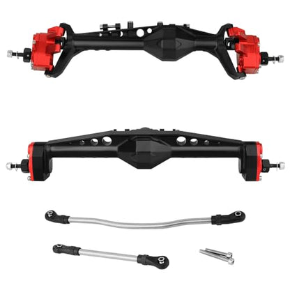Full CNC Machined F9 Offset Portal Front Rear Axle with Adjustable Link Mount for 1/10 RC Crawler Capra Gmade R1 Rock Buggy LCG Cheater Rigs 1.9 UTB Shafty (red) - color: Red