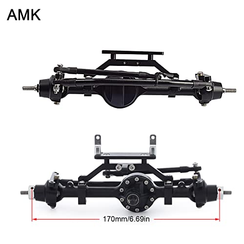 CNC Aluminum Alloy Complete Front Axle for 1/10 RC Crawler RC4WD Ge-Lande II TF2 D110 Yo-ta II Axles (Black) - color: Front Axle