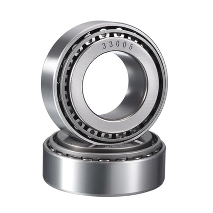 2 Pack 33005 Tapered Roller Bearing Cone and Cup Set | 25mm Bore 47mm OD 17mm Cup Width, Chrome Steel Taper Bearings Set, ABEC-3 - size: 33005