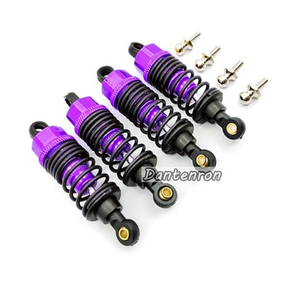 4Pack RC Car 102004 Adjustable Shock Absorber Damper Upgrade Parts Replacement Accessory 68mm For 1/10 RC On Road Drift Rally Car HSP 94102 94122 HPI Losi Axial Tamiya Redcat (Purple) - color: Purple