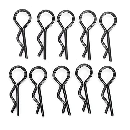 Qiilu Durable RC Body Clips for 1/5 1/6 /8 /10 RC Car - 10Pcs Metal Shell Clip Pins, Teardropshaped Pull Tabs (Black) - color: Black