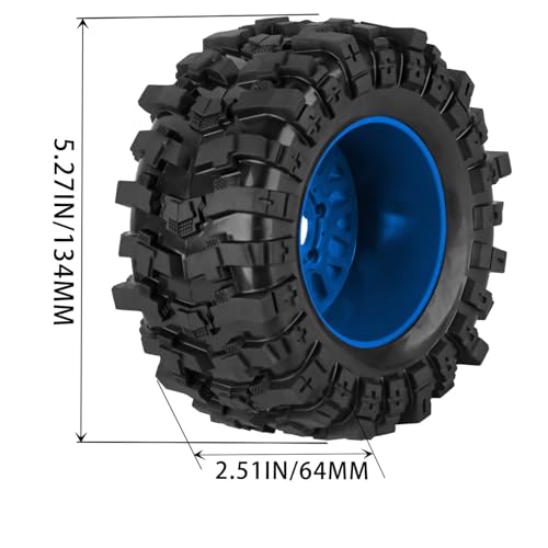 12mm/14mm/17mm RC Truck Wheel Tires for 1/10 Rustler Stampede Hoss,Granite Vorteks Big Rock,Axia 1 L0si Red cat Rc 4wd,Hard Plastic RC Truck Tires,RC Monster Truck Car Wheels,4PCS Pink - color: Pink&navy Blue