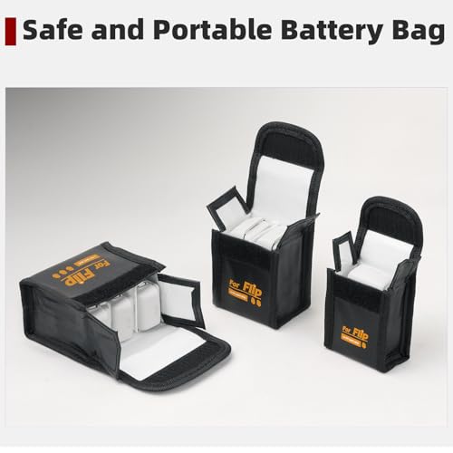 Lipo Battery Bag for DJI Flip Battery - for 1 Batteries | Lipo Storage Case for DJI Flip Batteries, Fireproof Explosion-Proof, Only Case - size: Small (for 1pcs batteries)