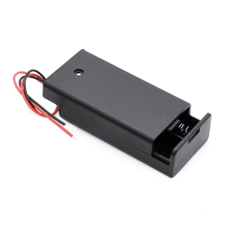 10 Pcs AA Battery Holder 2 Cell with Cover/ON Off Switch/Wire Leads,2xAA 1.5V Battery Case for Technology Production Toy Models Accessory DIY - size: 2AA covered