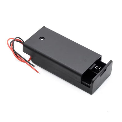 10 Pcs AA Battery Holder 2 Cell with Cover/ON Off Switch/Wire Leads,2xAA 1.5V Battery Case for Technology Production Toy Models Accessory DIY - size: 2AA covered