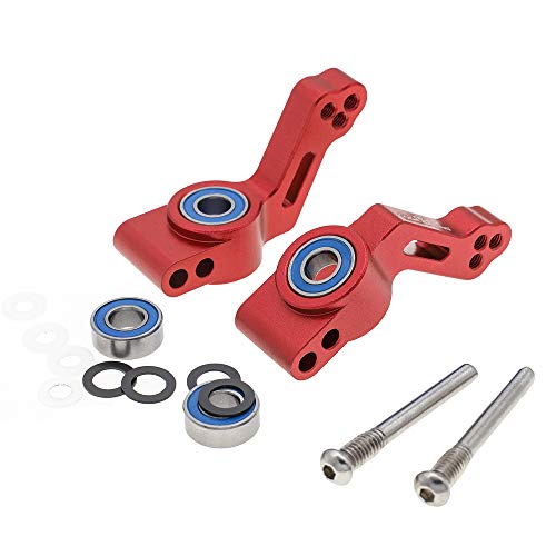 RC Alloy Rear Stub Axle Carriers for Traxxas 1/10 2WD Slash, Stampede, Rustler, Bandit-Replaces Part 3752(Pair) - color: Red