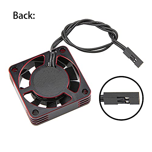 ShareGoo Alloy Brushless Motor ESC Cooling Fan Heatsink 18000RPM 40x40mm JST Plug for 1/8 1/10 1/12 RC Car 540 550 Brushless Motor,4010 (Black-Red) - color: Black-Red