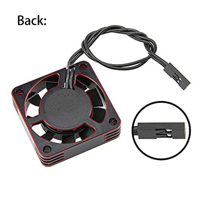 ShareGoo Alloy Brushless Motor ESC Cooling Fan Heatsink 18000RPM 40x40mm JST Plug for 1/8 1/10 1/12 RC Car 540 550 Brushless Motor,4010 (Black-Red) - color: Black-Red