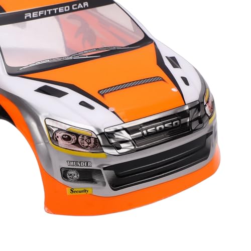 RC Car Body Shell 1/10 Scale Universal Painted Precut Modification 26cm Wheelbase for Pickup Truck (Orange) - color: Orange