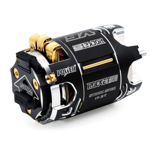 Surpass Hobby RC Rocket 540 V6 Sensored Brushless Motor, High Speed Brushless Motor for Traxxas-Horizon 1:10 RC Car Trucks Off-Road Vehicle (Shaft 3.175, 17.5T kv) - size: 17.5T KV, style: 540-V6 Motor