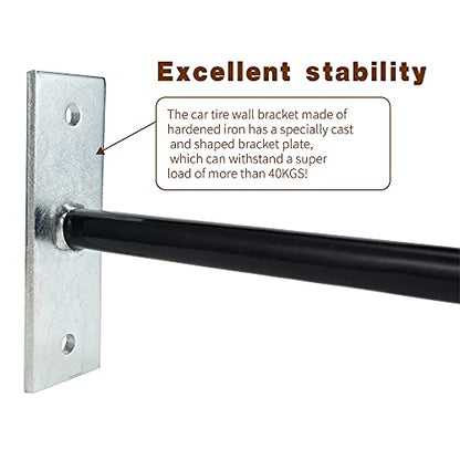 Sinoer 10 Inch Wall Mount Steel Tire Hooks,4 Pack Black | Heavy duty anti-slip hooks for tires, wheels, ladders & bikes; comes with mounting screws and anchors for garage storage