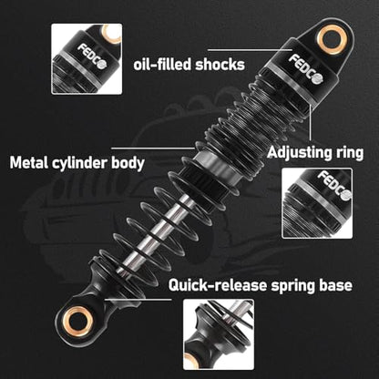 DSS18 Shocks 51MM Oil-Filled Dual Spring Shock Absorber CNC Long Threaded Oil Damper With Spring For TRX4MT TRX4M Upgrades 1/18 RC Crawler - style: 51mm black