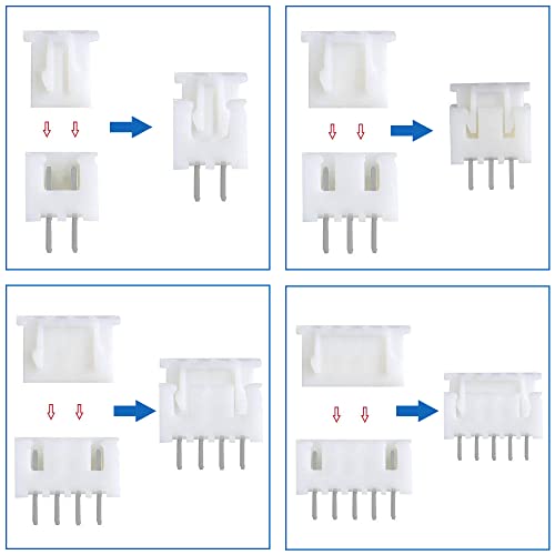 30 Pairs JST-XH Connector Kit, XH 2.54mm 2/3/4/5 Pin Header Male and Female Connectors Plug Adapter with Flat Wire Cable 150mm 24AWG Compatible with JST XH - size: 2/3/4/5pin Kit