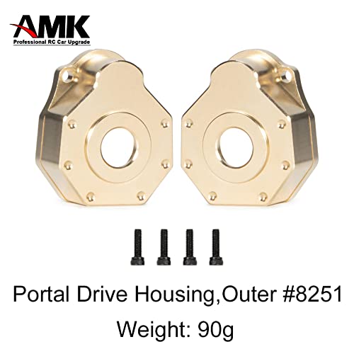 6Pcs Brass Portal Drive Axle Housing Steering Knuckle Caster Block Set for RC Crawler TRX4 TRX6 Upgrade Parts(319g)
