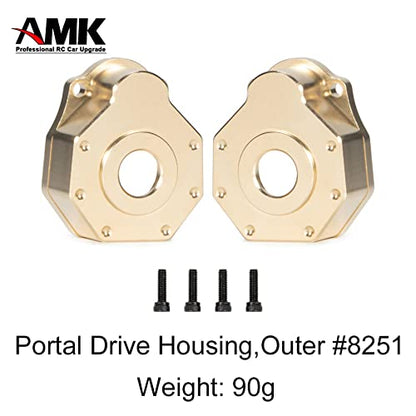 6Pcs Brass Portal Drive Axle Housing Steering Knuckle Caster Block Set for RC Crawler TRX4 TRX6 Upgrade Parts(319g)