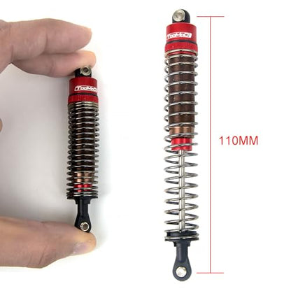 110MM Oil Shock Absorbers Upgrade Compatible with 1/10 RC Crawlers | Fits Tamiya ClodBuster / Bullhead / TRX4 / Axial / D90 - Oil Damper Upgrade - Red - color: Red