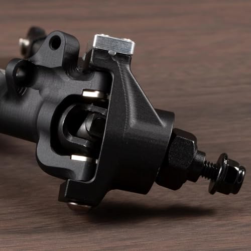 Machined Aluminum Straight Axle Set with SOA Servo Mount Black Silver Anodized for Axial SCX10 II VS4-10 1/10 RC Rock Crawler (Black Front Axle) - color: Black Front Axle