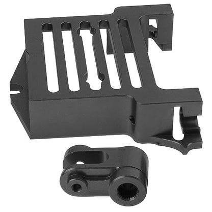 Aluminum Alloy Standard Servo Mount Servo Adapter Bracket w/Servo Horn Compatible with Traxxas 1/5 X-Maxx 6S 8S RC Truck (Black) - color: Black