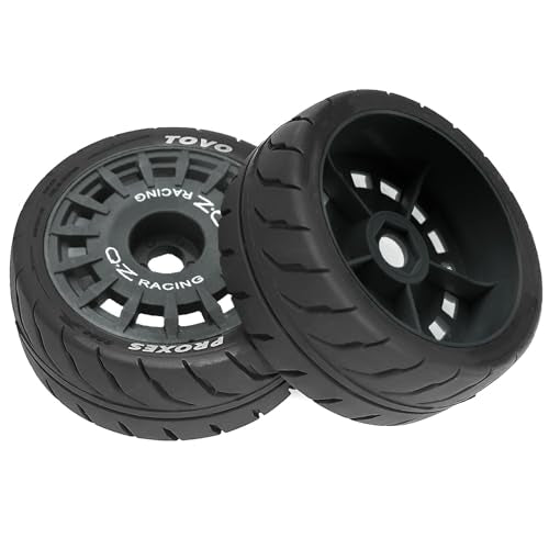 1/10 RC On Road Tires OD 2.68" and Plastic Rally Wheels Rims 12mm Hex for 1:10 Scale Drift Racing Street Touring Car Tamiya TT01 TT02 Traxxas XV02 XV01 TA06 HPI KYOSHO PTG2 A959 4PCS (Gray) - color: Gray