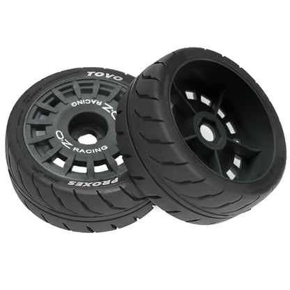 1/10 RC On Road Tires OD 2.68" and Plastic Rally Wheels Rims 12mm Hex for 1:10 Scale Drift Racing Street Touring Car Tamiya TT01 TT02 Traxxas XV02 XV01 TA06 HPI KYOSHO PTG2 A959 4PCS (Gray) - color: Gray