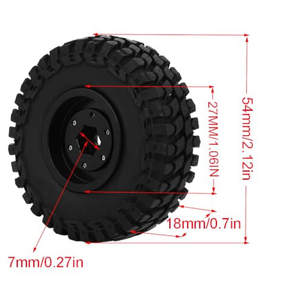 1.0 Brass Beadlock Wheel Tires Set 4PCS Tires for for 1/18 1/24 RC Crawler Car Axial AX24 SCX24 FMS FCX24 TRX4M Metal Upgrade (Lotus pod) - style: Lotus pod
