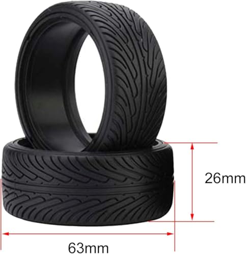 1/10 Drift Wheels and Tires Set,WONFAST 4PCS 63mm Plastic Hard Tyres 6-Spoke Wheels Rims 12mm Hex for 1:10 RC On-Road Drifting Car Replacement for HSP Tamiya HPI Kyosho (Blue) - color: Blue