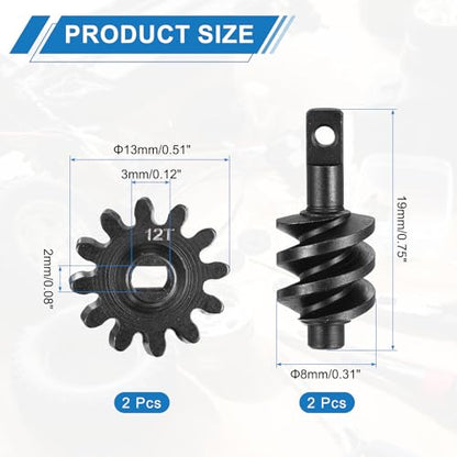 MECCANIXITY 2 Set Hardened Steel Axle Differentials Gear, 12T Steel Gear Upgrade Parts for RC Vehicles Truck Drift Car Part, Black - style: 12T