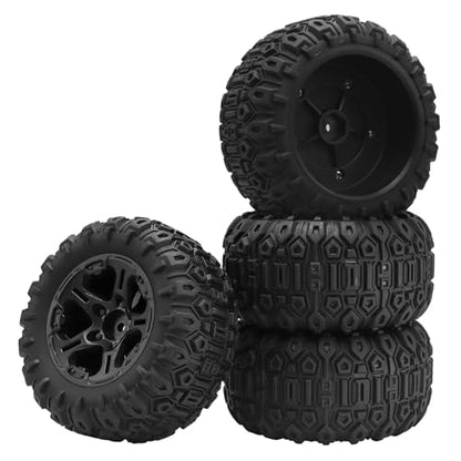 GOUPRC 12.5mm Hex RC Wheel Tires Set, 4.1 * 2.1 Inches 4PCS Swamp Claw Mud Terrain Tires Accessories for Traxxas Mini Maxx 1/12 RC Crawler Car Truck Buggy
