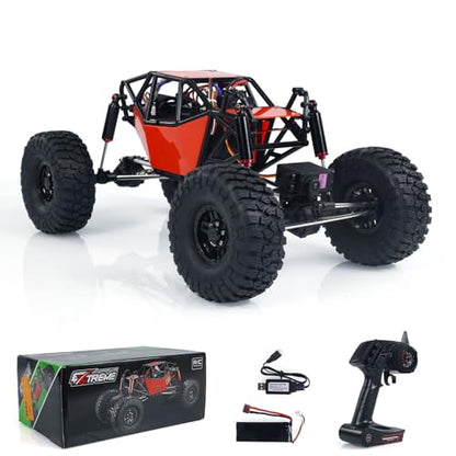 US in Stock, RTR RC 1/10 8504R Off-Road Car 4 * 4 Remote Control Rock Crawler Electric Truck Top Speed 35 km/h 15KG Servo Metal Shock Absorber 2500mAh Lipo Hobby Model - color: Red