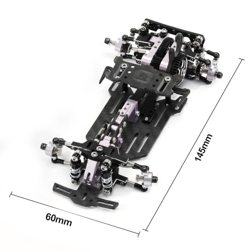 RC Car Frame, 1/24 1/28 TG Super Assembled Mini Rear Drive RWD Drift Racing Car Frame Body Kit with Tools DIY Parts (Purple) - color: D.purple