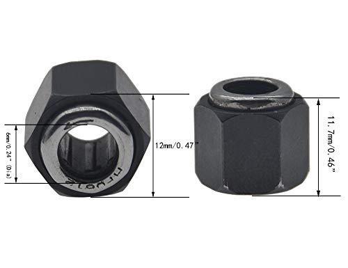 RC Nitro Car Pull Starter R020 Recoil Start & 12mm Hex Nut One Way Bearing for 1/10 HSP Redcat Vertex VX 16 18 21 CXP SH 18 21 Engine(Black)