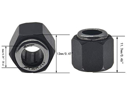 RC Nitro Car Pull Starter R020 Recoil Start & 12mm Hex Nut One Way Bearing for 1/10 HSP Redcat Vertex VX 16 18 21 CXP SH 18 21 Engine(Black)