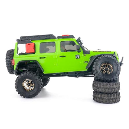 for Axial SCX30 Upgrade Wheels & Tires – 0.7" Brass Rim with Offset for Ford Bronco, Jeep Wrangler, Chevrolet K10 RC Rock Crawler Accessories 4pcs/Set